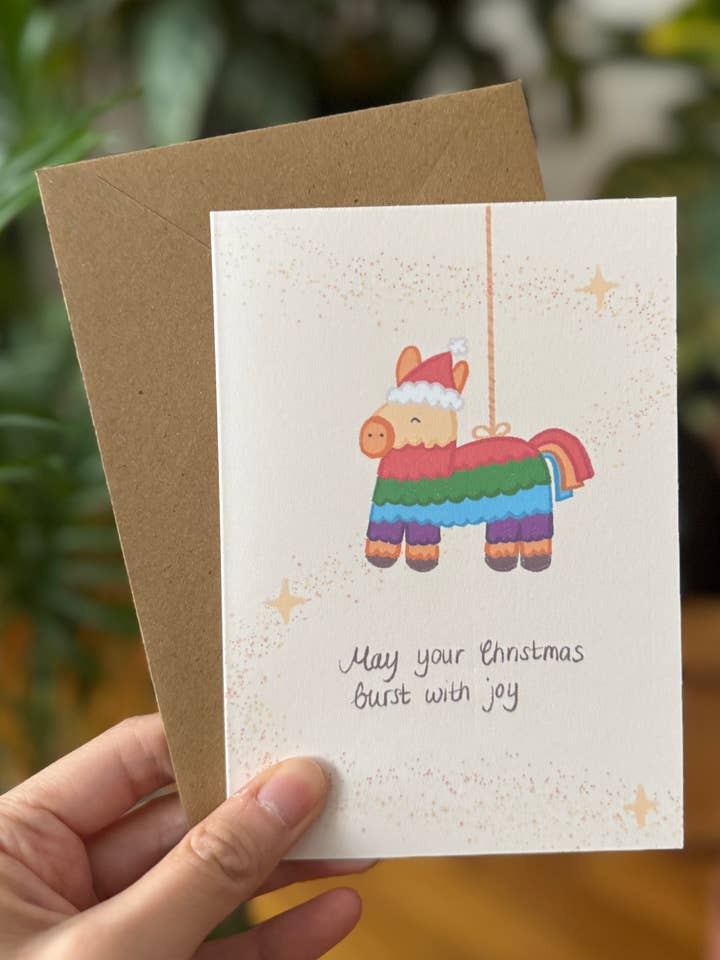 Christmas Greeting Card - Piñata (English or Spanish) for wholesale by Chumi Studio