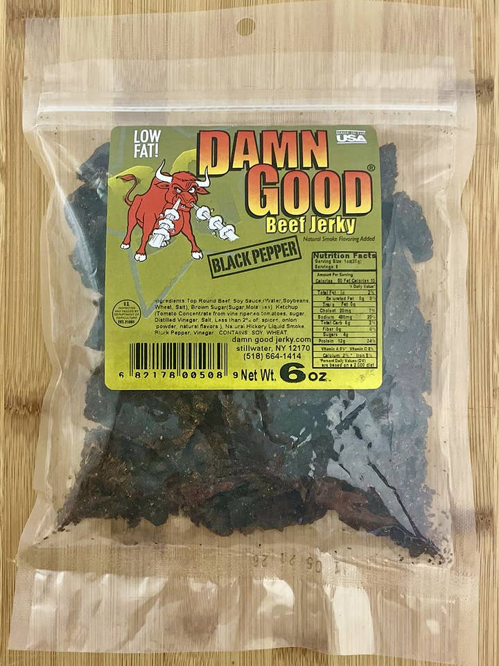 6 oz Black Pepper Beef Jerky for wholesale by Damn Good Beef Jerky