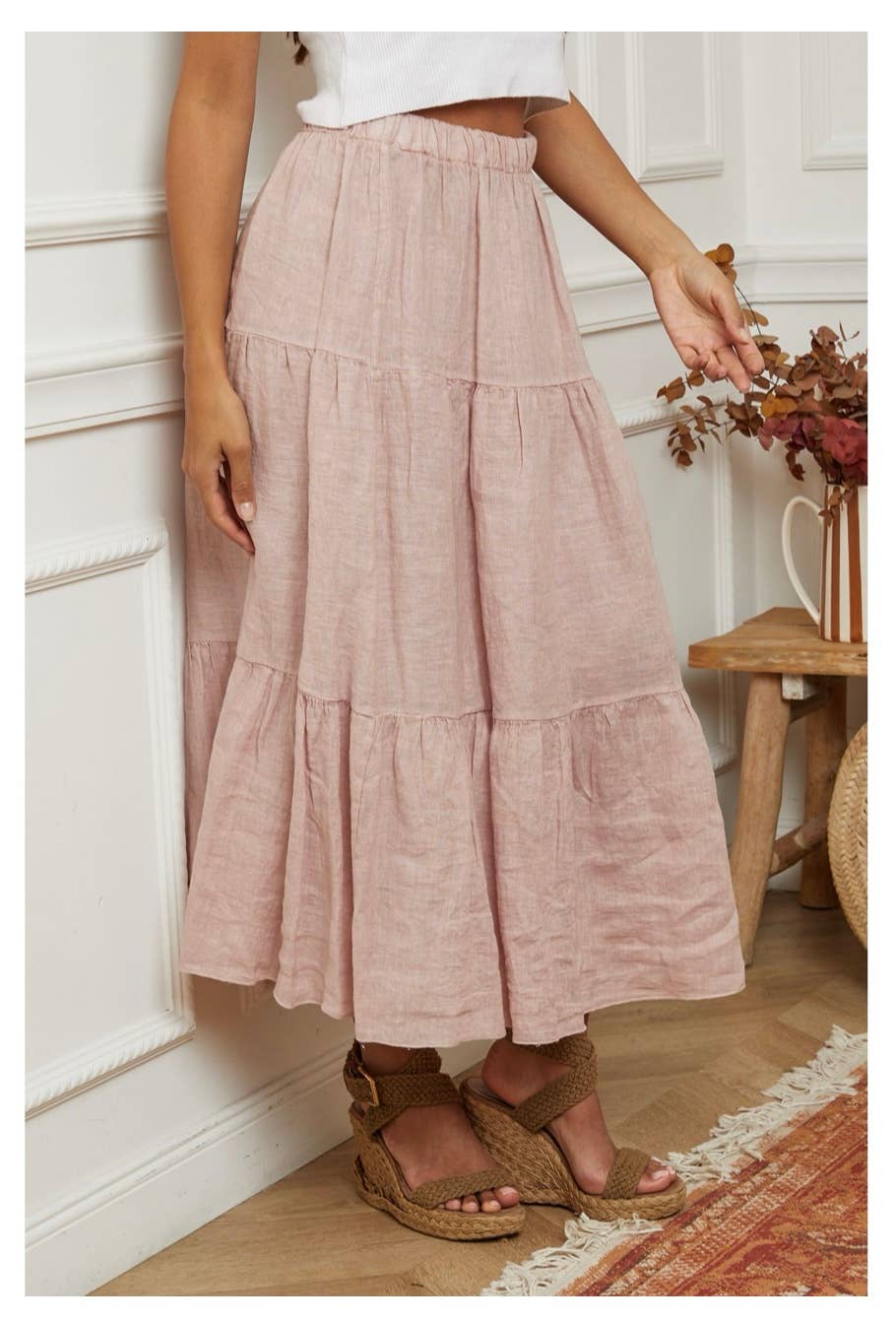 LÉA & LUC - Wholesale Skirt - Women's - 100% Linen Skirt REF. 834823