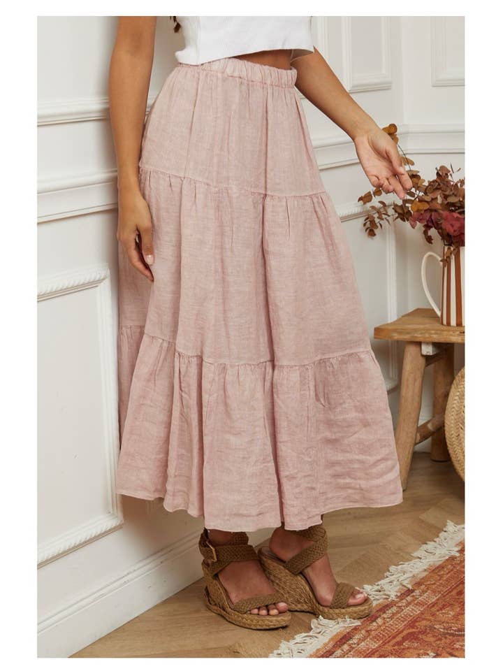 LÉA & LUC - Wholesale Skirt - Women's - 100% Linen Skirt REF. 834823
