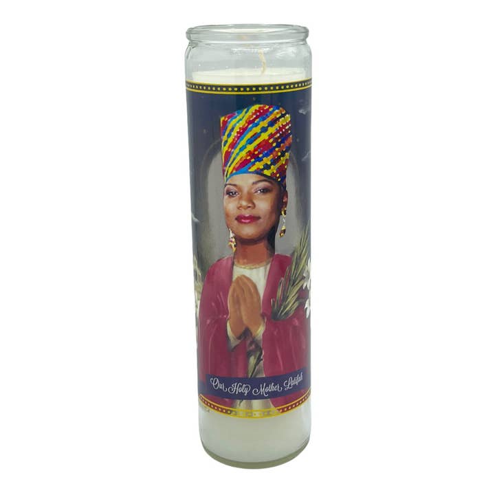 Queen Latifah Devotional Prayer Saint Candle for wholesale by The Luminary and Co.