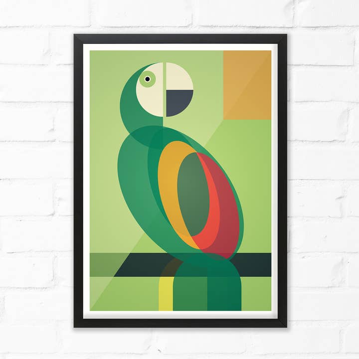 Imprimé perroquet mi-siècle pour la vente par Cloud Cuckoo Design