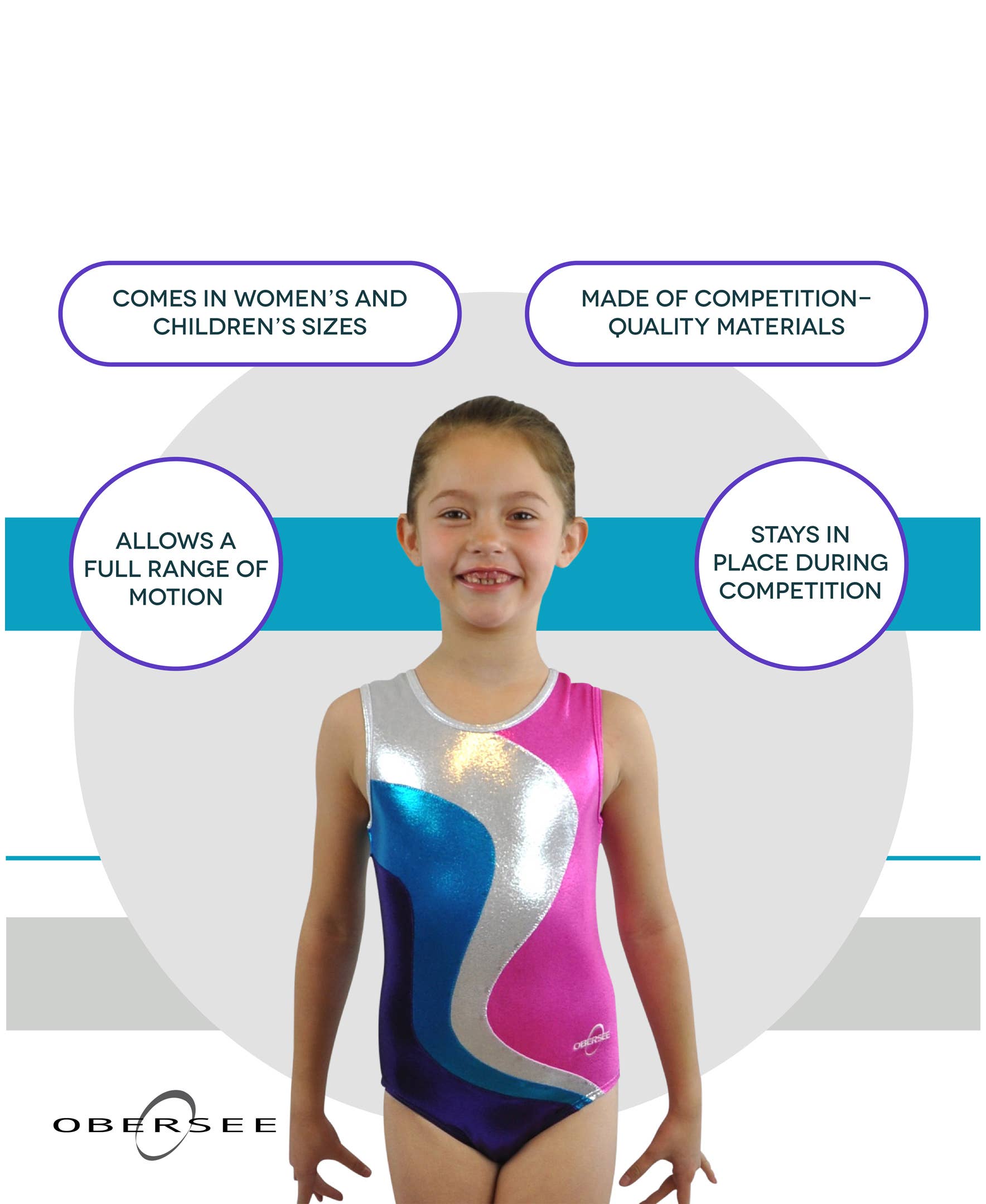 Obersee - Wholesale Leotard - Kids - Girl's Gymnastics Leotard - Dizzy Purple4
