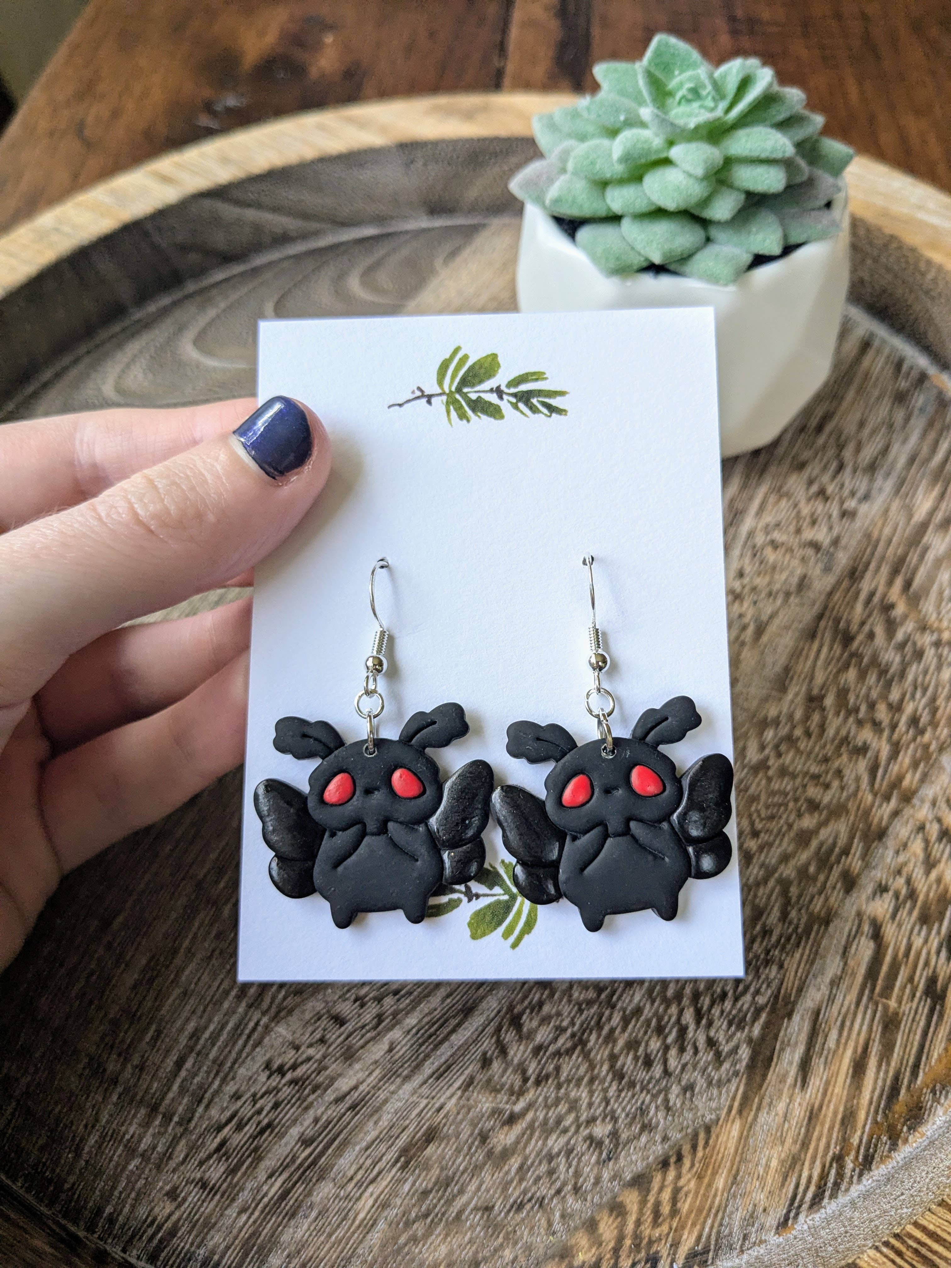 Stag and Branch - Wholesale Dangle Earrings - Moth Man Polymer Clay Earrings2