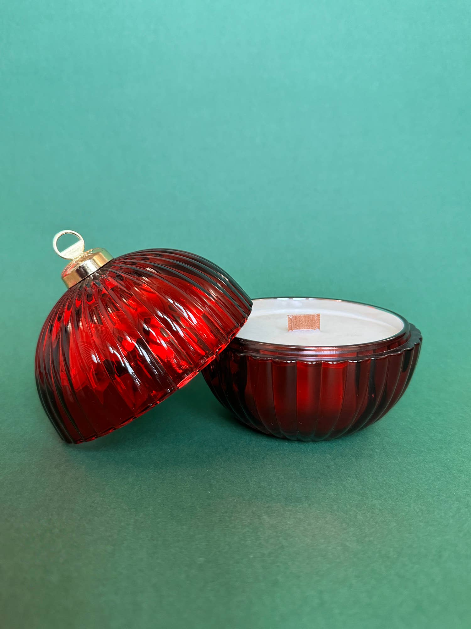 ITAMARU - Vendita all'ingrosso Candela in vasetto - Candela profumata Panettone in cera di soia 100% in grande sfera natalizia rossa3