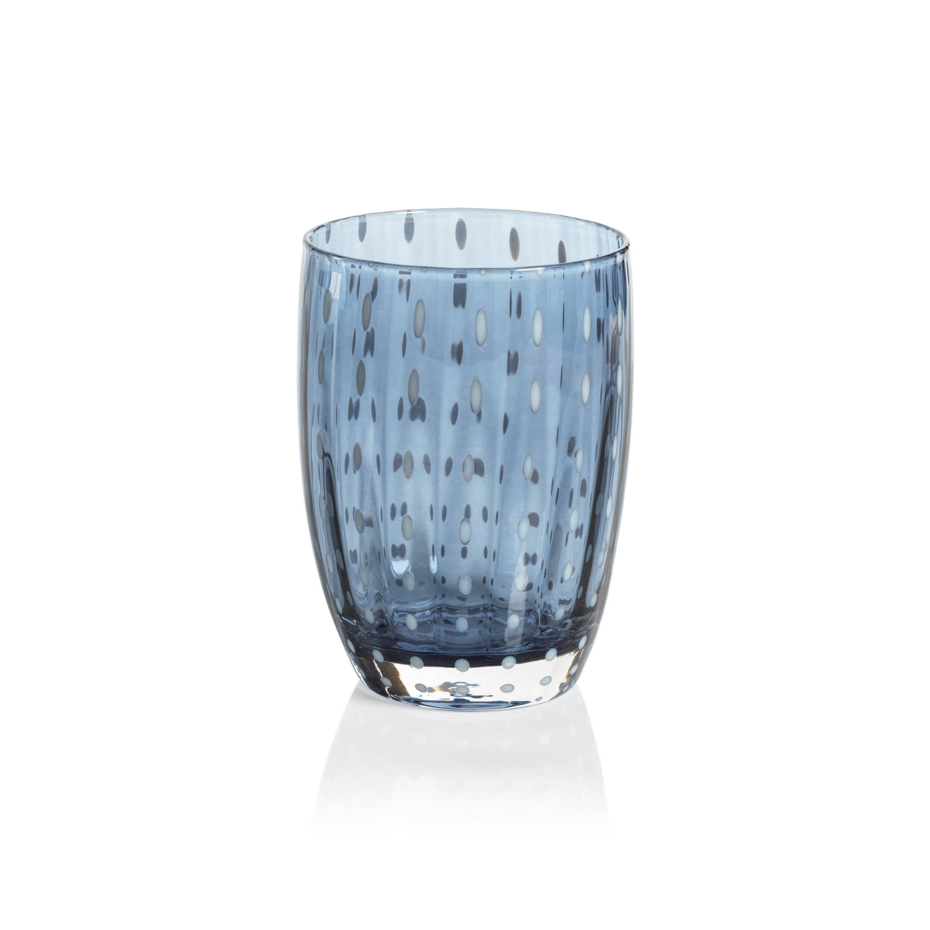 Zodax – wholesale Cocktail/liquor glass – Portofino White Dot Tumbler6