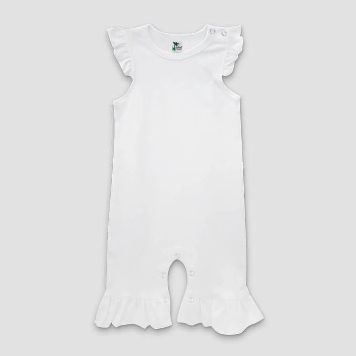 Laughing Giraffe - Wholesale Jumpsuit - Baby - Baby Girl Flutter Ruffle Sleeve Romper - Super Soft & Cute
