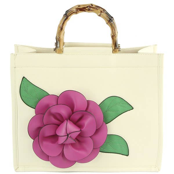 Shop Neighbors - Vente Sac à main avec poignée sur le dessus – femme - SAC À POIGNÉE EN BOIS À FLEURS TENDANCE8