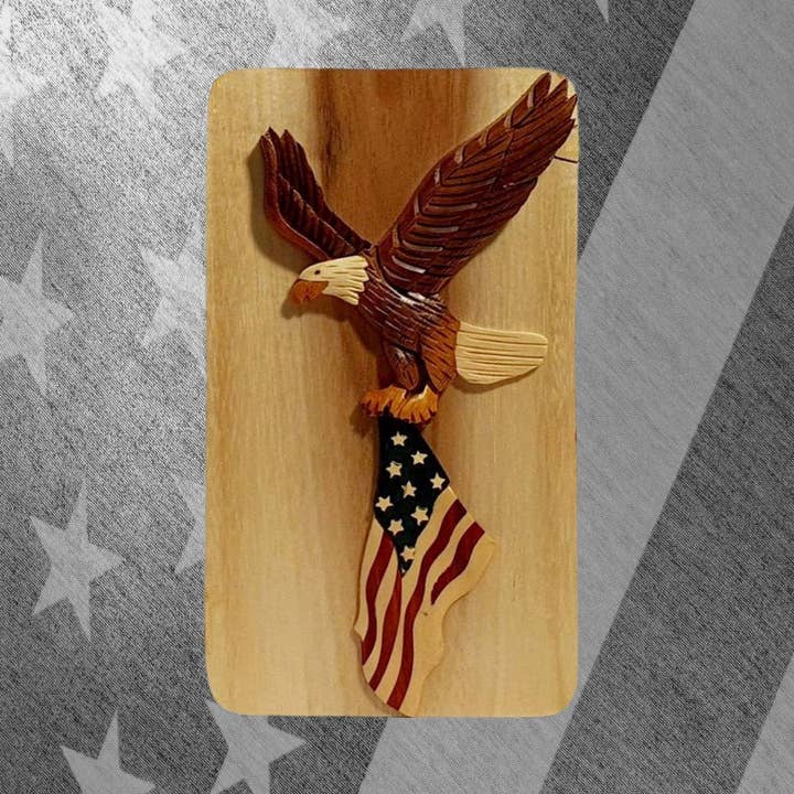 Eagle and Flag - Carver Dan's, håndlavet gaveæske. for engroshandel hos Carver Dan's