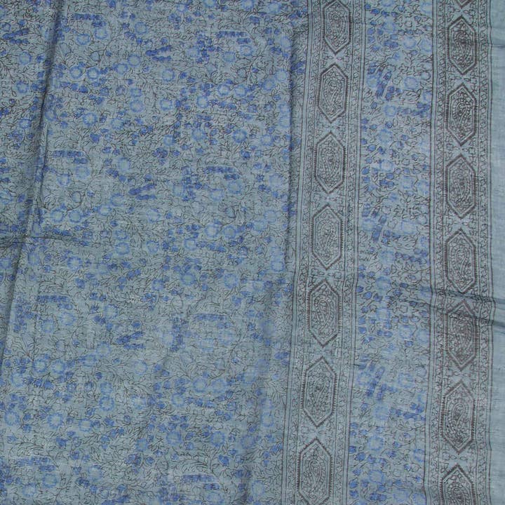 Tribal Trade GmbH - Wholesale Scarf - Women's - Cotton towel Pareo Sarong Indian pattern 01 grey-blue1