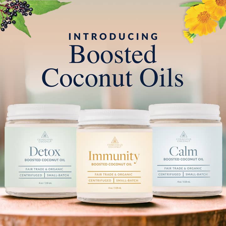 Conscious Coconut - Wholesale Bath/Body Oil - IMMUNITY Boosted Coconut Oil - Body Oil - 4oz5