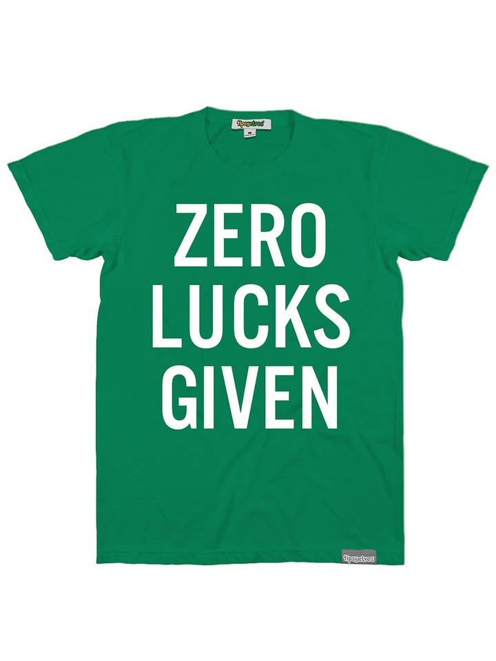 Maglietta Zero Lucks Given - Maglietta da uomo per il giorno di San Patrizio per la vendita all'ingrosso da parte di Tipsy Elves