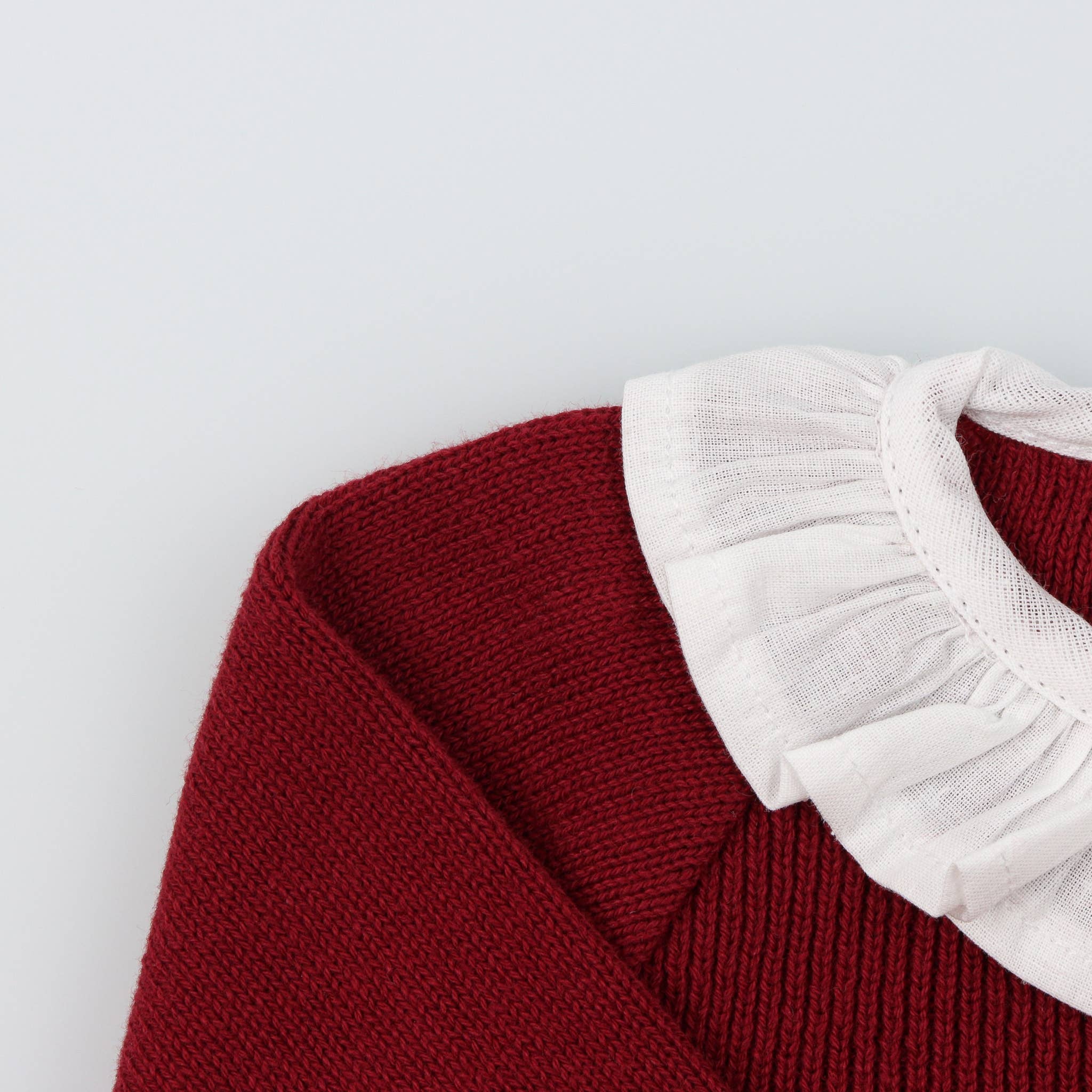 Bean Baby Clothes - Wholesale Dress - Baby - Vestido de Malha de Algodão para Bebé com Gola de Tecido2