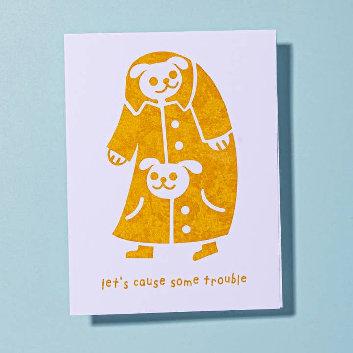 Let's Cause Some Trouble A2 Card With Envelope for wholesale by Sara McCandless Illustration