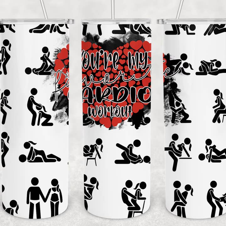 YOU'RE MY FAVORITE CARDIO SKINNY TUMBLER for wholesale by The Tiny Closet
