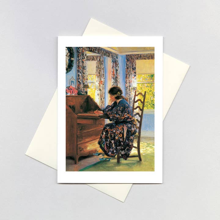 Woman Writing - Women Card for wholesale by Laughing Elephant