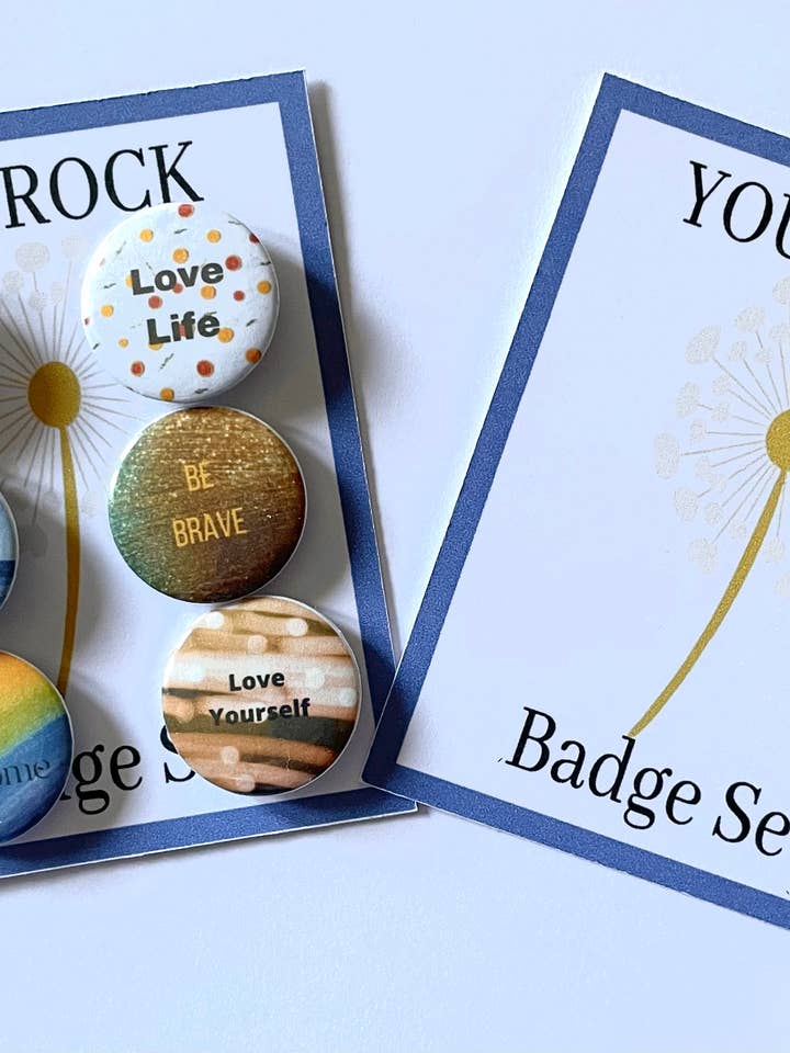 Badge sæt, bekræftelse gave, positivitet badges for engroshandel hos Positivi-Ties