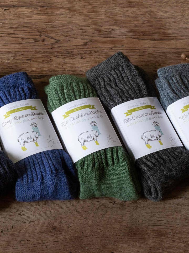 Samantha Holmes Alpaca Clothing and Gifts - Wholesale Socks - Unisex - Cosy Alpaca Rib Cushion Socks Larger size7