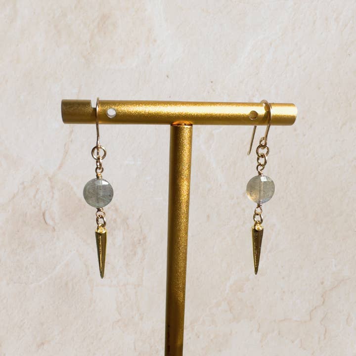 CLASSIC HOOK & LABRADORITE COIN for wholesale by Rachel Nathan