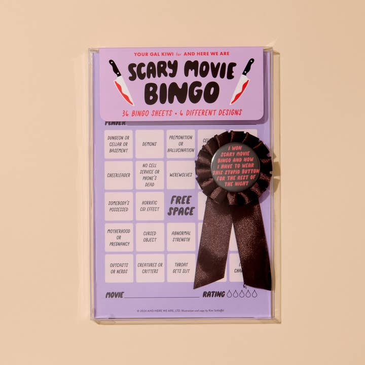 And Here We Are - Wholesale Board Game - Scary Movie Cheesy Movie Night Bingo - Halloween , Pop Culture, Father's Day gift, Fall game, Spooky, Fun, pop culture - Stocking stuffer, Holiday, Gift Guide5