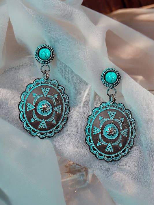 BOUCLE D'OREILLE PENDANTE À MOTIF FLORAL pour la vente par Andrea Bijoux