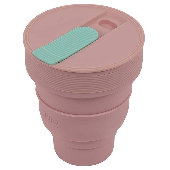 Lund Design House - Wholesale Insulated Mug/Tumbler - Collapsible Coffee Cup 12oz - Pink