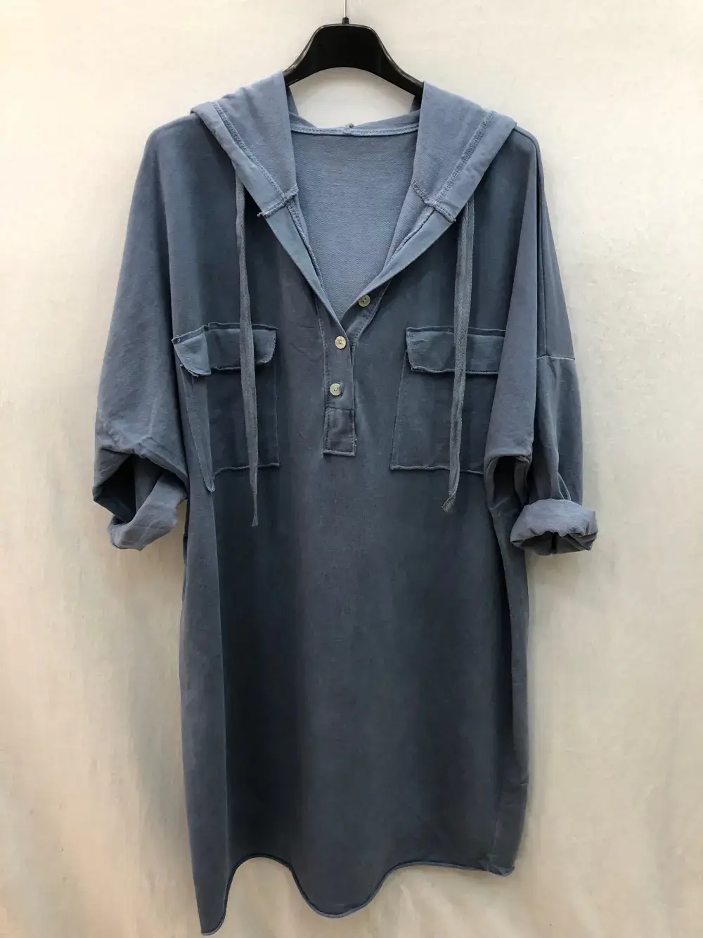 Mimi & Gogo - Wholesale Dress - Women's - Hooded sweatshirt dress with pockets @8587_RSweatsPoche10