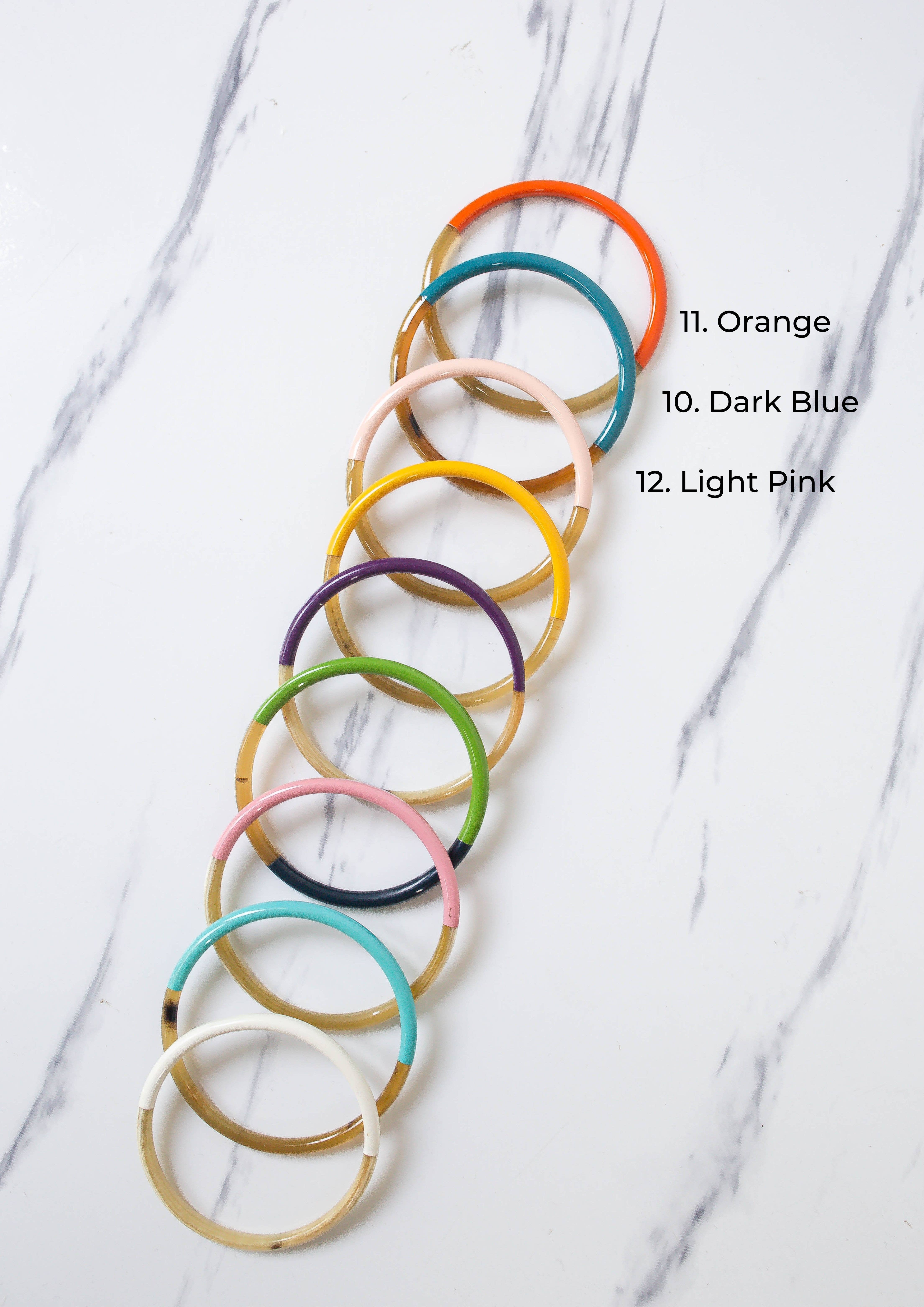 Tonkin Handicraft - Vente Bracelet jonc - Bracelet jonc coloré en corne de buffle2