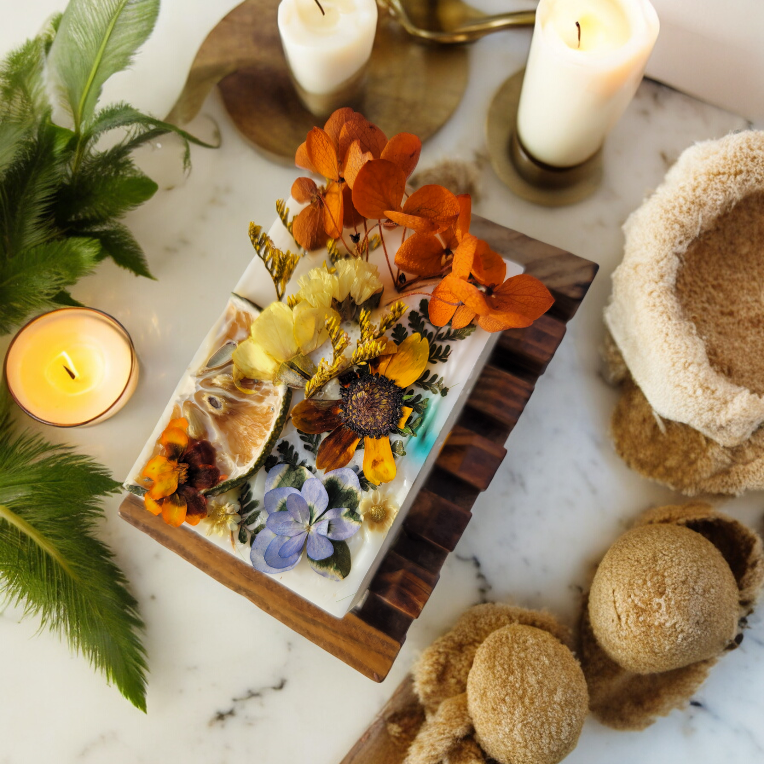 FlorBody - Venta al por mayor Pastilla de jabón - Jabón natural artesanal de leche de cabra con flores prensadas - 113 g2