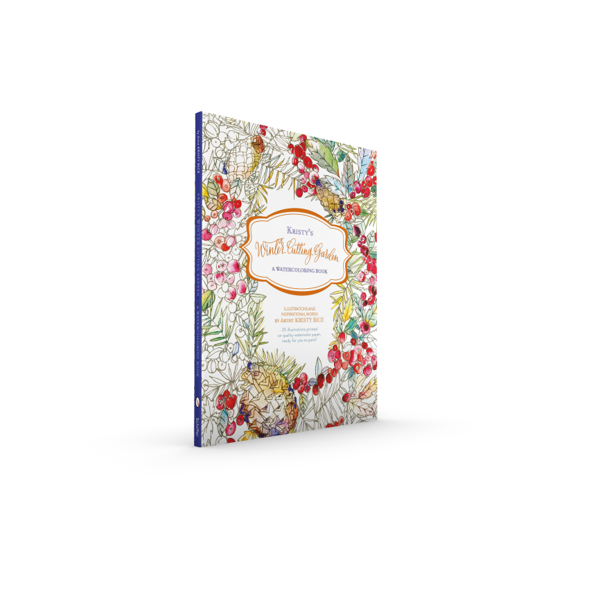 Schiffer Publishing - Wholesale Coloring & Activity Book - Adult - Kristy's Winter Cutting Garden: A Watercoloring Book1