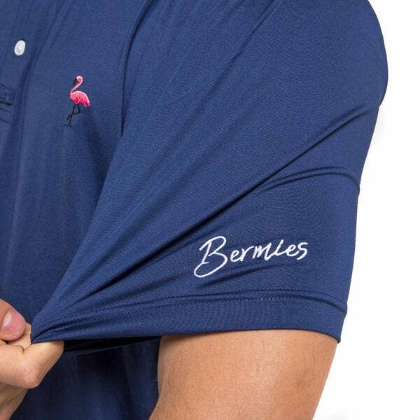 Bermies - Wholesale Polo - Men's - Navy & Flamingo - Performance Polo4