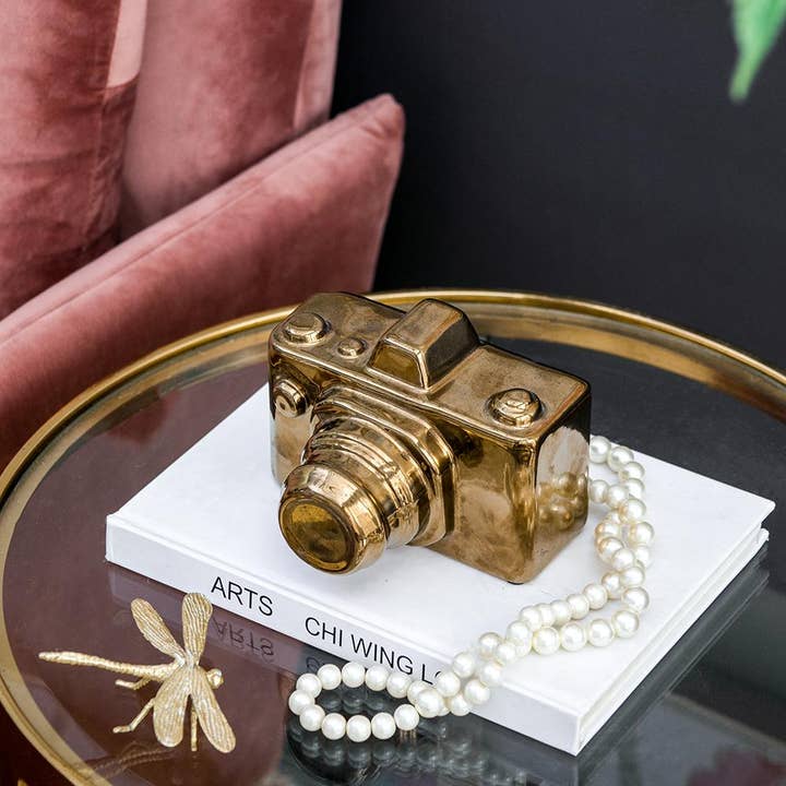 A&B Home Group Inc. - Wholesale Decorative Tabletop Object - 6x5x4" Griffiths Camera Accent - Gold7
