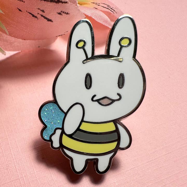 Bee Kind To Bees Enamel Pin - Bee Bunny Enamel Pin for wholesale by Courtney Elizabeth Studio