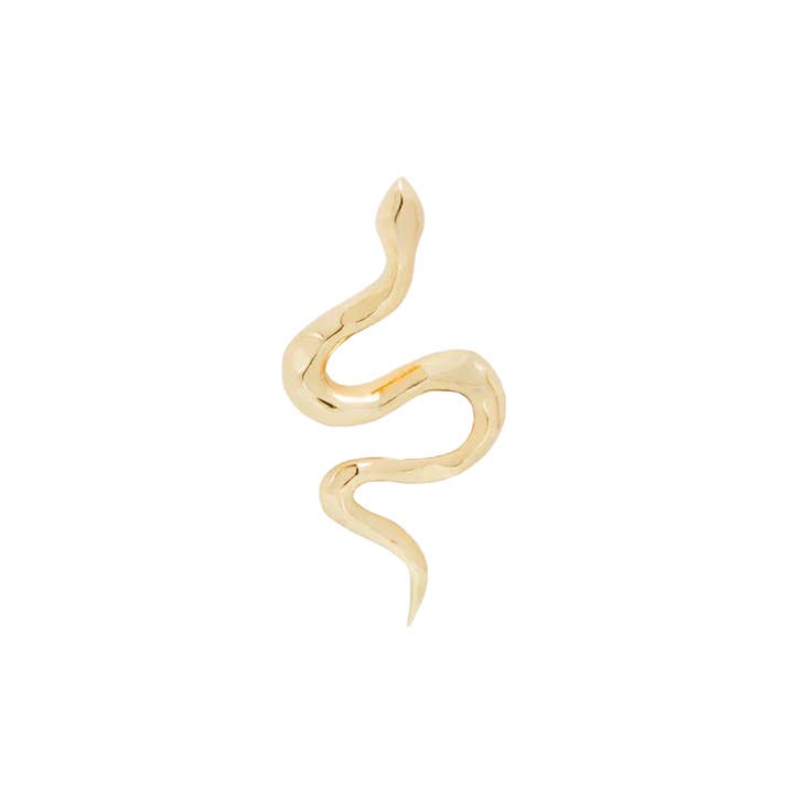 Piercing-zone - Wholesale Single Earring - Serpent - Sleek Snake Gold Threadless End4