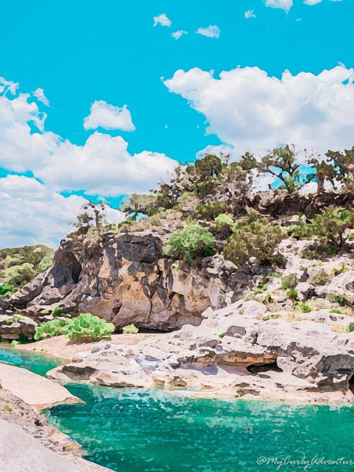 Watercolor Digital Prints - Swimming Hole for wholesale by My Curly Adventures