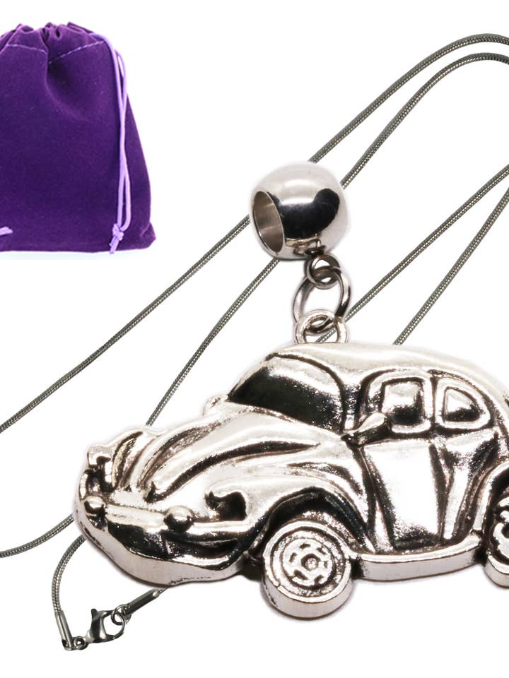 VW Bug Necklace with Stainless Steel Snake Chain - Elegant C for wholesale by Dave The Bunny