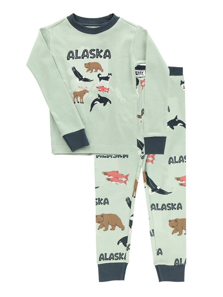 Alaska Kid's Long Sleeve Pajama Set for wholesale by Lazy One