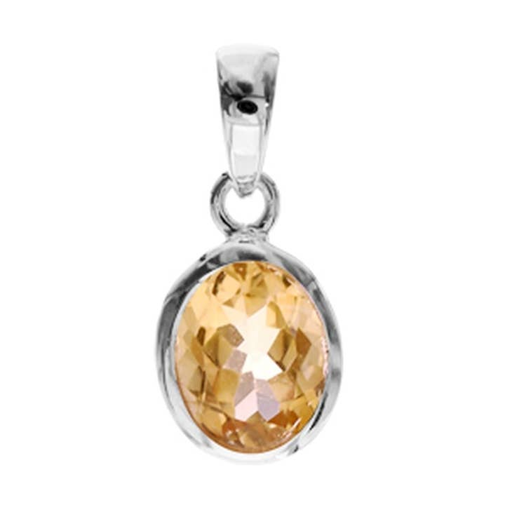 Samira Citrin-Ovalanhänger für den Großhandel von Kali Ma Designs - Sterling Silver Jewellery