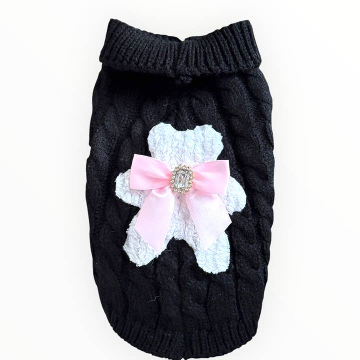 Bark Fifth Avenue – Großhandel Haustier-Pullover – Hund – Hundepullover mit Rollkragen und Bärenmuster aus Chenille