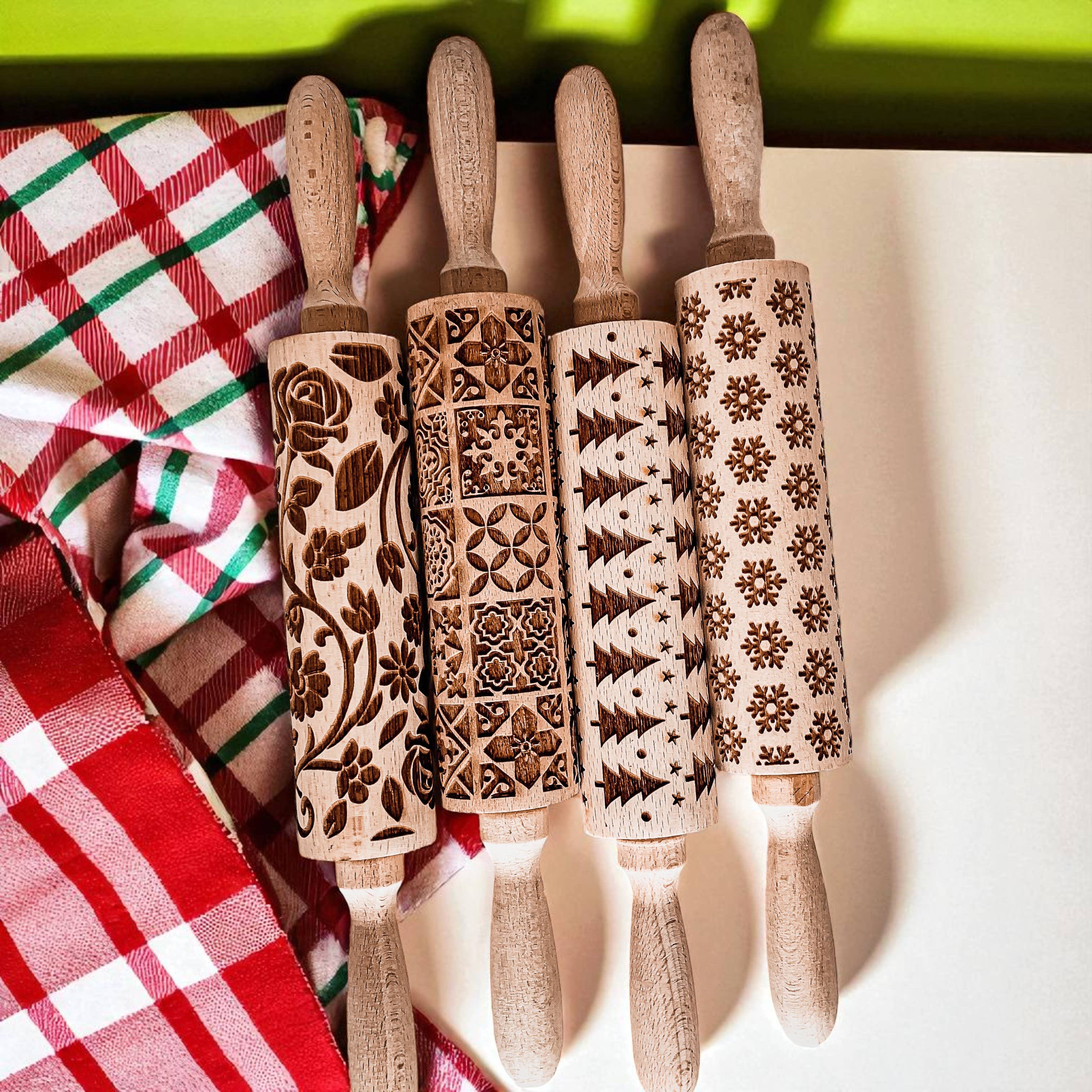 Gia Roma - Wholesale Rolling Pin - Christmas Cookie Cutter Baking Gift Set Wooden Rolling Pins 48