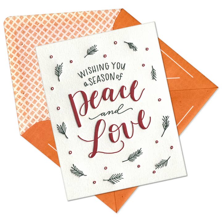 Briefkarte zur Weihnachtszeit des Friedens und der Liebe für den Großhandel von INK MEETS PAPER