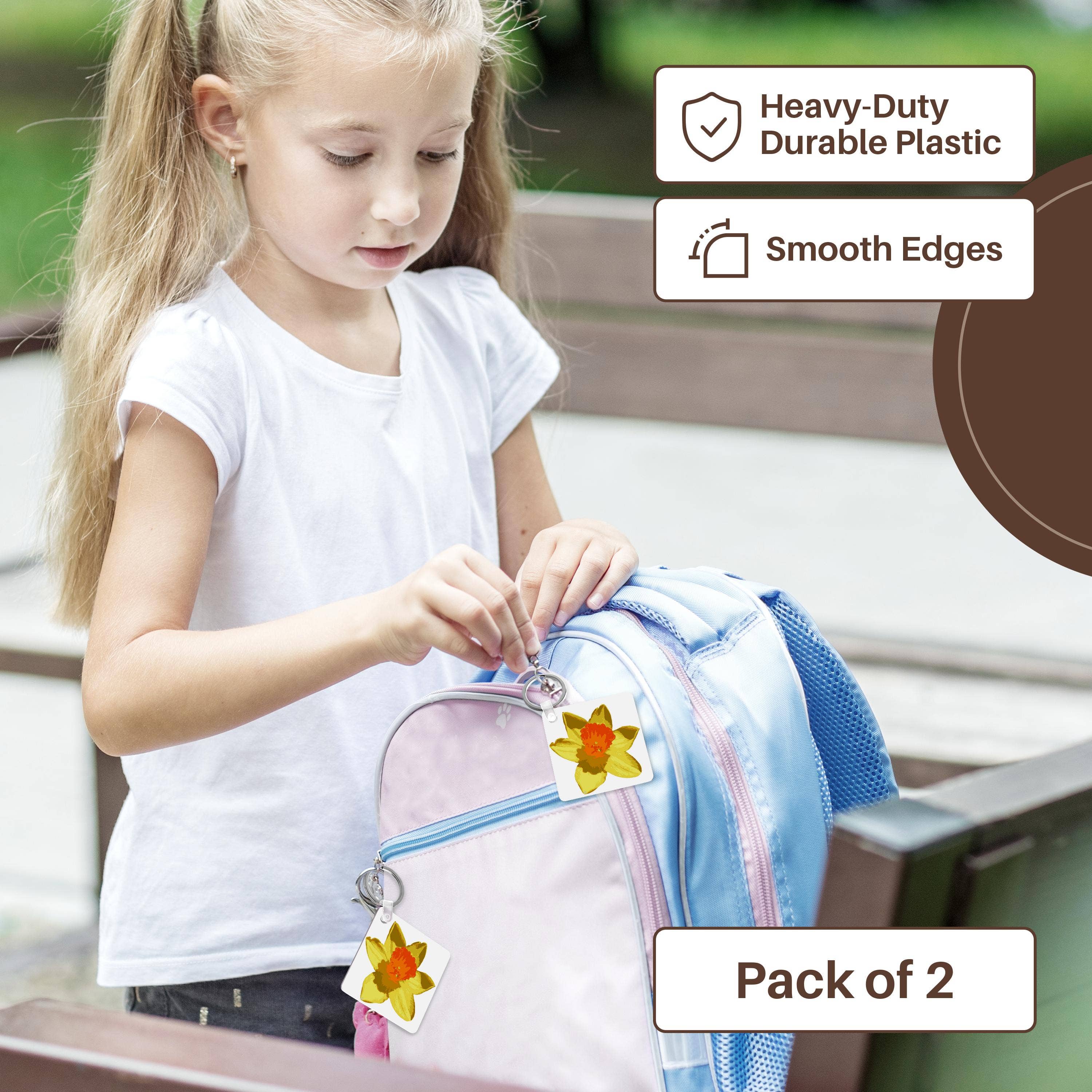 3dRose - Wholesale Keychain - Unisex - 3dRose, Spring Daffodil Vector Isolated, Key Chain8