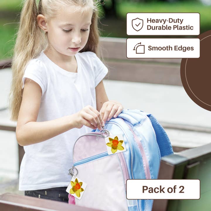 3dRose - Wholesale Keychain - Unisex - 3dRose, Spring Daffodil Vector Isolated, Key Chain8