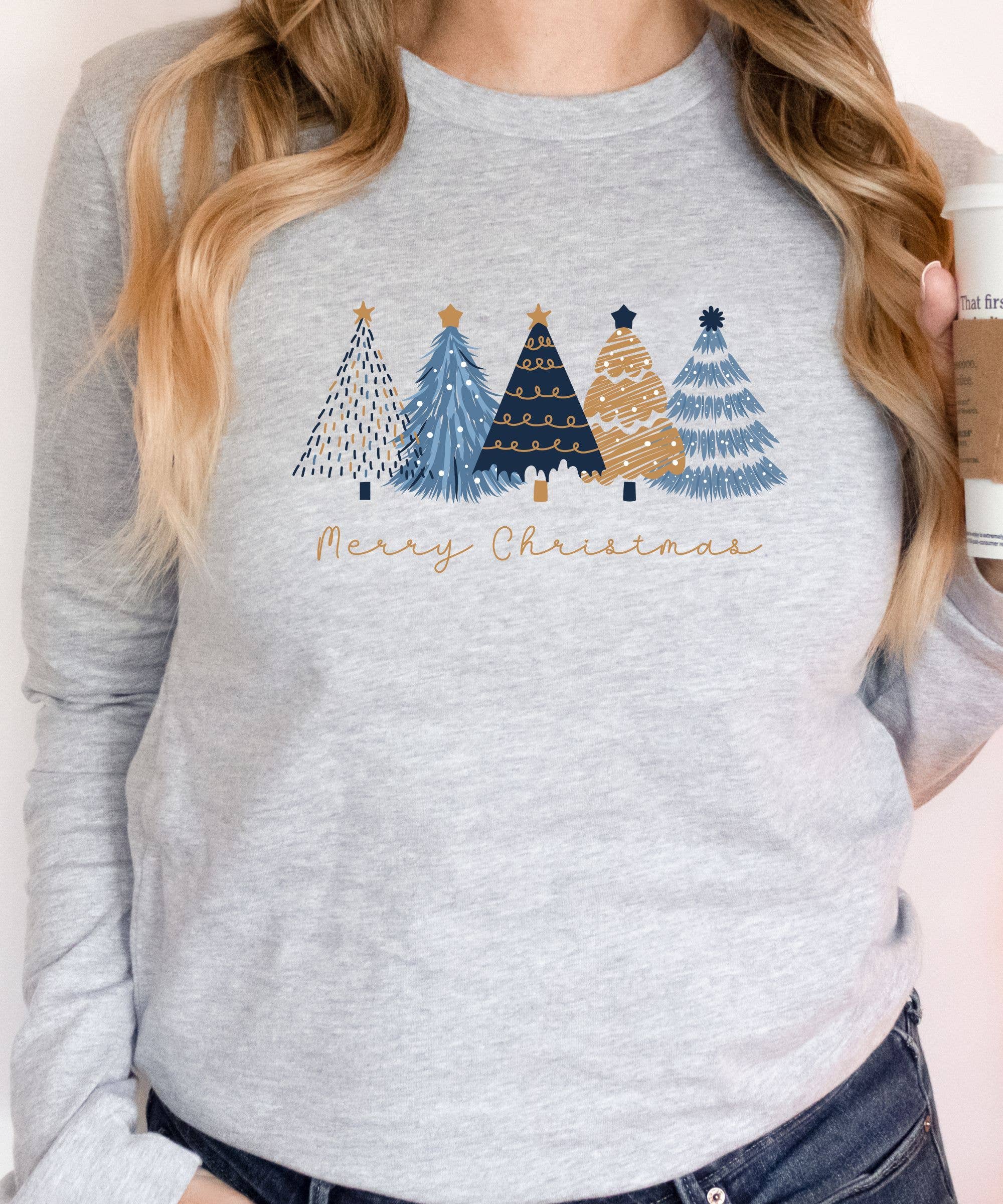 Midday USA - Vente Sweat-shirt à imprimés – femme - Sweatshirt minimaliste en forme de sapin de Noël2