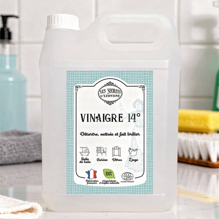 Vinaigre Blanc 14° 5L Ecocert multi surface pour la vente par Les Secrets de Léontine
