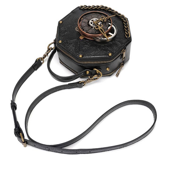 Black HALLOWEEN RETRO STEAMPUNK BAG SHOULDER BAG_CWAB0633 for wholesale on Faire1