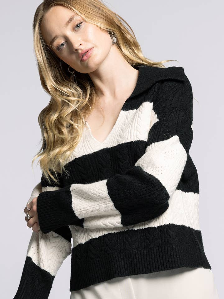 Weekend Los Angeles - Wholesale Knit Sweater - Women's - Wide Collared Sweater - PAULA SWEATER12