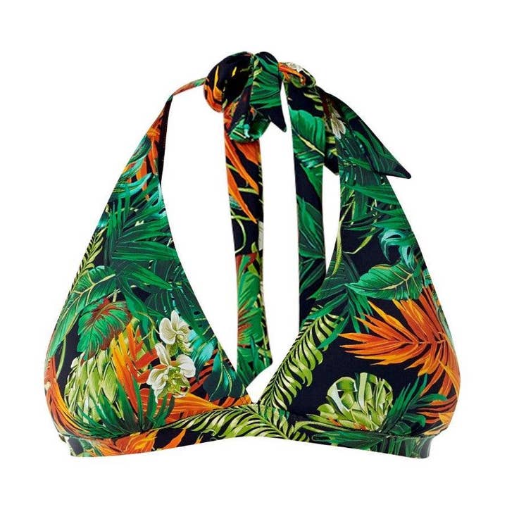 Top Biquíni Bali Tropical Triangle Verde por atacado de Seaspray Swimwear