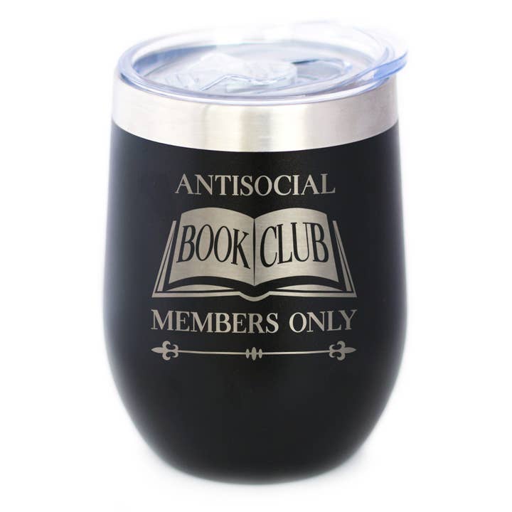 Antisocial Book Club Insulated Wine Tumbler - Reading Gifts for wholesale by bevvee
