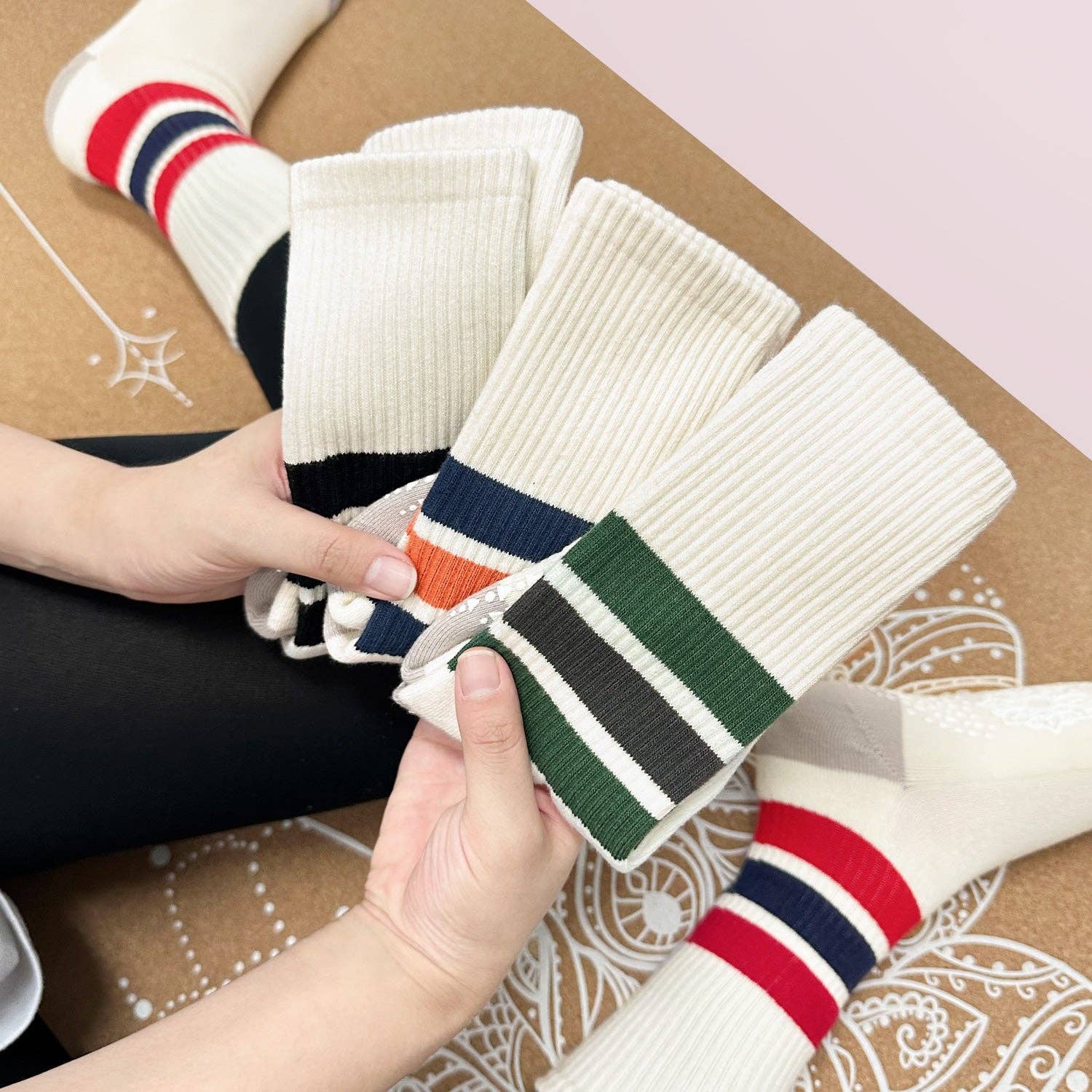 7DAYSSOCKS - Wholesale Socks - Women's - Women's Crew Yoga Pilates Socks Style 4 Socks6